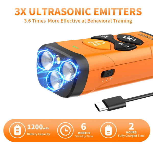ULTRASONIC DOG TRAINING & BARK CONTROL DEVICE. 